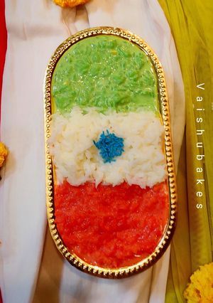 A picture of Tiranga (Tricolour) Payasam.