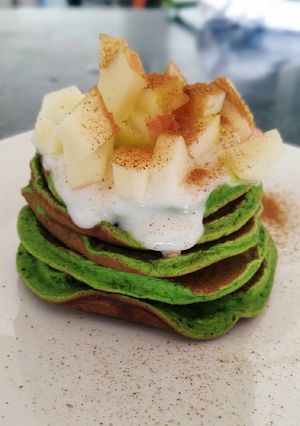 Una foto de Pancakes de espinaca