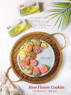 Foto resep Rose flower Cookies (Kue Semprit keju)