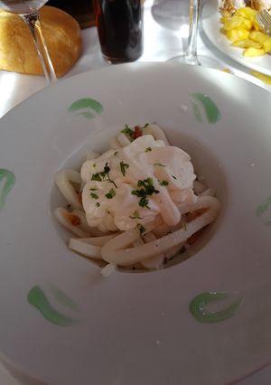Una foto de Calamares en fuego al vapor