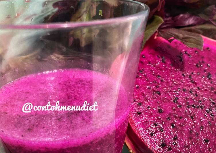 Resep Baru Jus santan segar buah naga merah bayam indigo turun bb smoothies kolesterol Mantul Banget