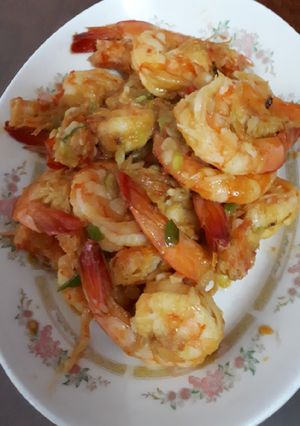 Hình của món Tôm sốt cam.