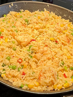 A picture of Rice with Shrimp (or Chinese Fried Rice).