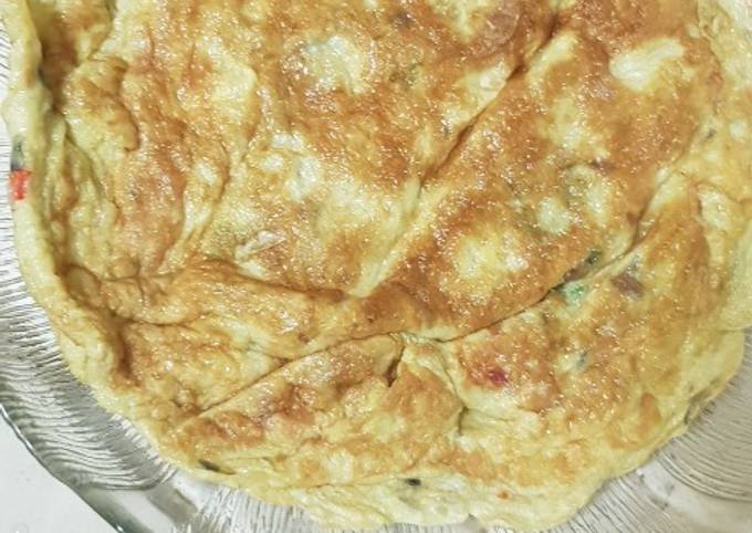 Cara gampang membuat Telur Dadar bumbu sambal  menggugah selera