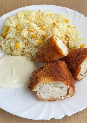 Karfiollal töltött rántott csirkemell recept fotója