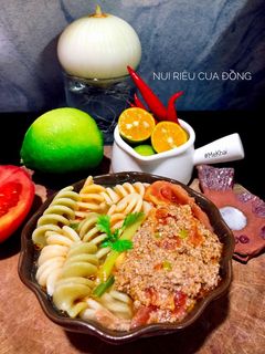 Hình của món Nui riêu cua đồng cho bé.