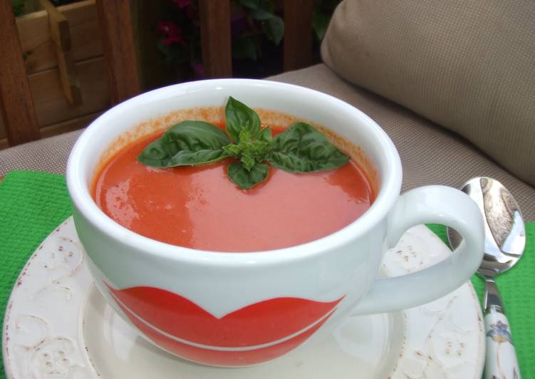 Sopa fría de hortalizas y frutas sin pan