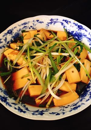 Hình của món Đậu hũ non sốt nước tương.