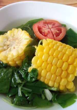 Foto resep Sayur Bayam Bening Jagung