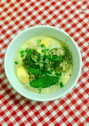 Hình của món Óc Heo Chưng Trứng Cút.