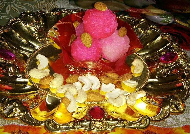 Recipe of Award-winning Pink Nariyal Rasgulla