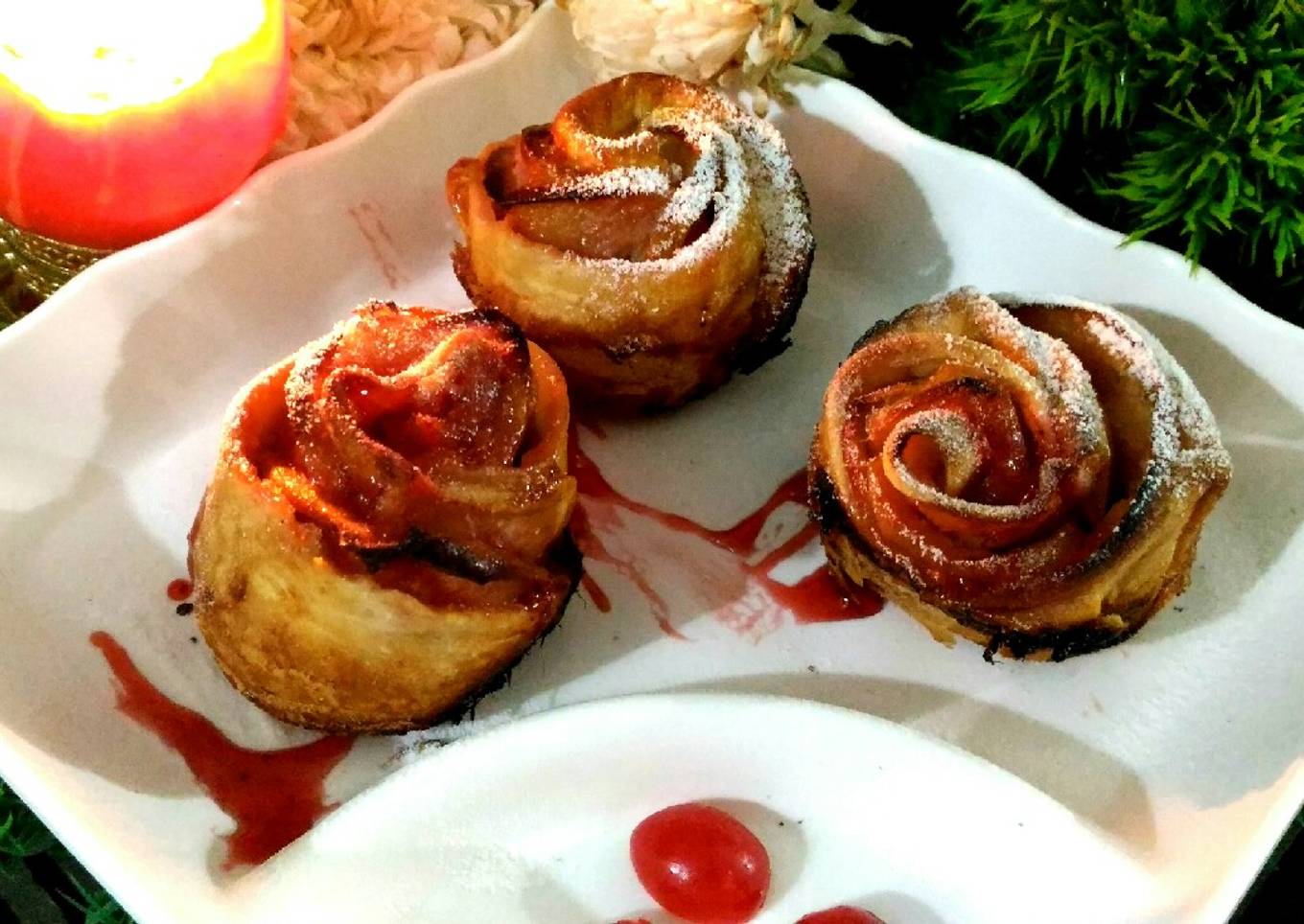 Rose shape Apple Pie