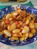 Guiso de porotos pallares (los blancos grandes)