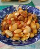Guiso de porotos pallares (los blancos grandes)