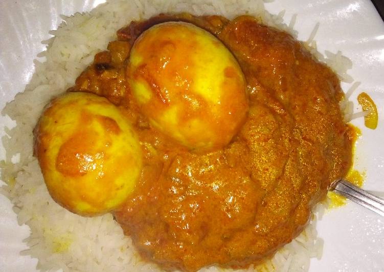 Rice and egg curry