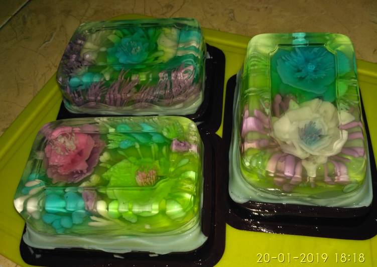 Olahan Jelly art manis cantik | Langkah Membuat Jelly art manis cantik Yang Sederhana