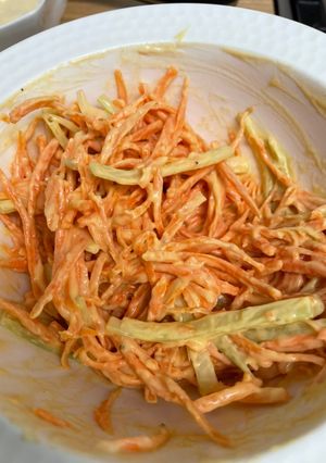 A picture of Carrot and celery remoulade.