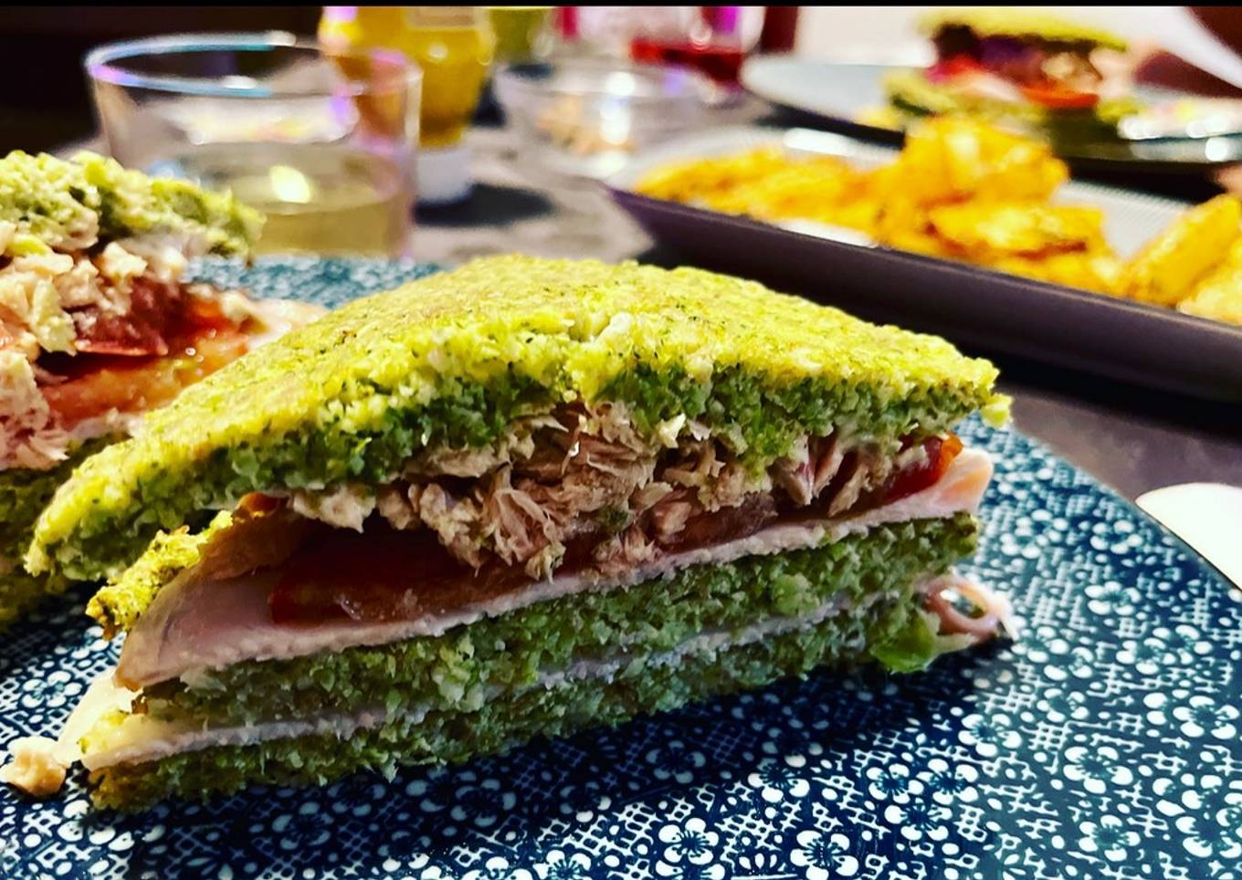 Sándwich de pan de brócoli 🥦