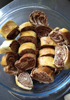 A picture of First Attempt of Marble Bread.
