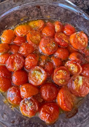 Una foto de Cherrys confitados en air fryer
