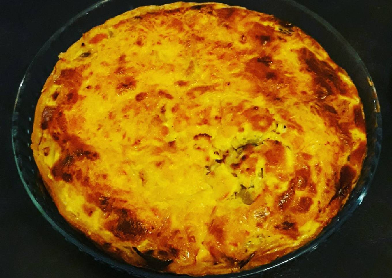 Tarte poireaux-oignons-saumon fumé