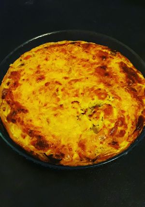 Une photo de Tarte poireaux-oignons-saumon fumé