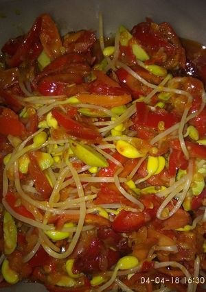 Foto resep Tumis kulit Melinjo mix kecambah+petai