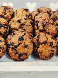 Biscotti ai fiocchi di farro con uvetta e cioccolato fondente