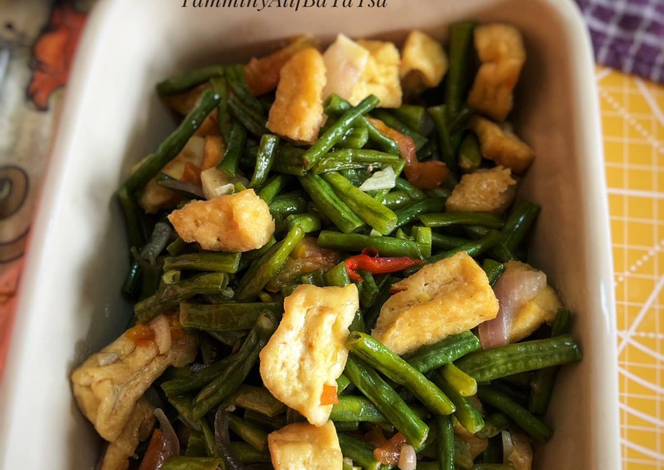 Tumis Kacang Panjang Tahu