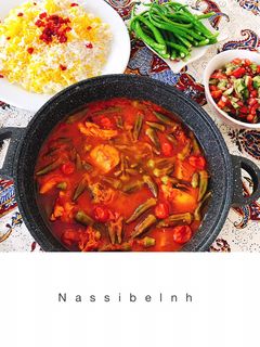 عکسی از دستور خورشت بامیه با مرغ