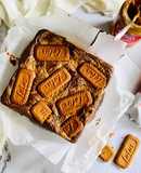 Eggless Lotus Biscoff Brownies / Cookie Butter Brownies