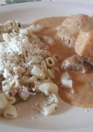 Una foto de Chuleta de puerco a la crema