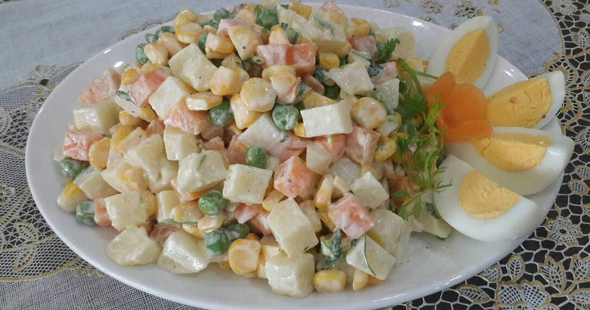 Cách Làm Món Salad Nga (đơn giản) của Liên Tinh Dầu