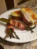 Brad's pork roll w/ hollandaise and white balsamic asparagus