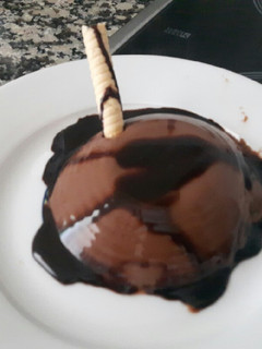 Una foto de Flan de chocolate