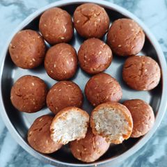 A picture of Anondo Naaru – A Traditional Bengali Sweet for Durga Puja.