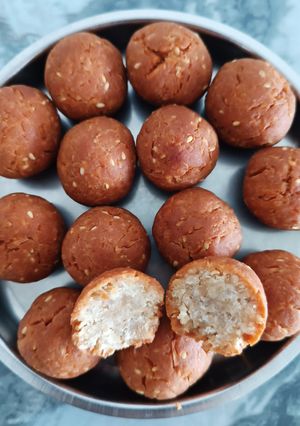 A picture of Anondo Naaru – A Traditional Bengali Sweet for Durga Puja.