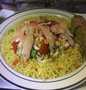 Easy Steps to Make Recipe Fried rice and chicken salad that is Can Pamper Your Tongue, Can Spoil the Tongue}