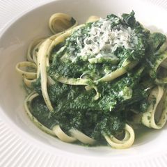 A picture of Simple spinach spaghetti 🦾.