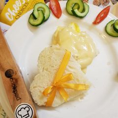 A picture of Egg n cheese sandwich.