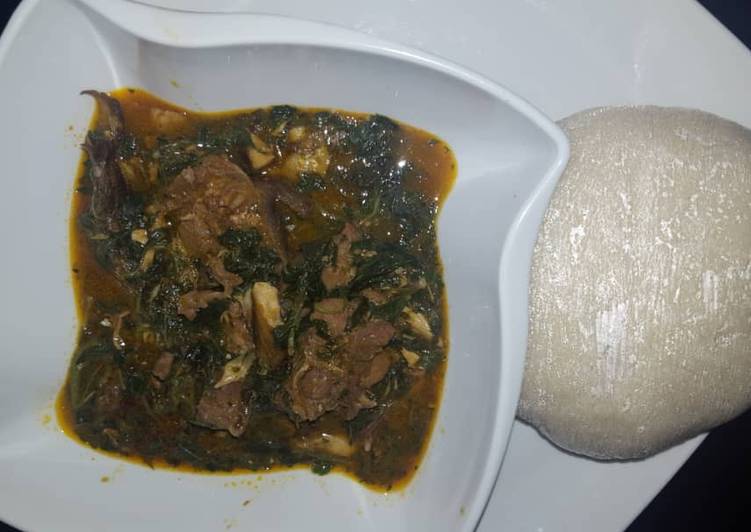 Simple Way to Make Any-night-of-the-week Semo and ewedu soup