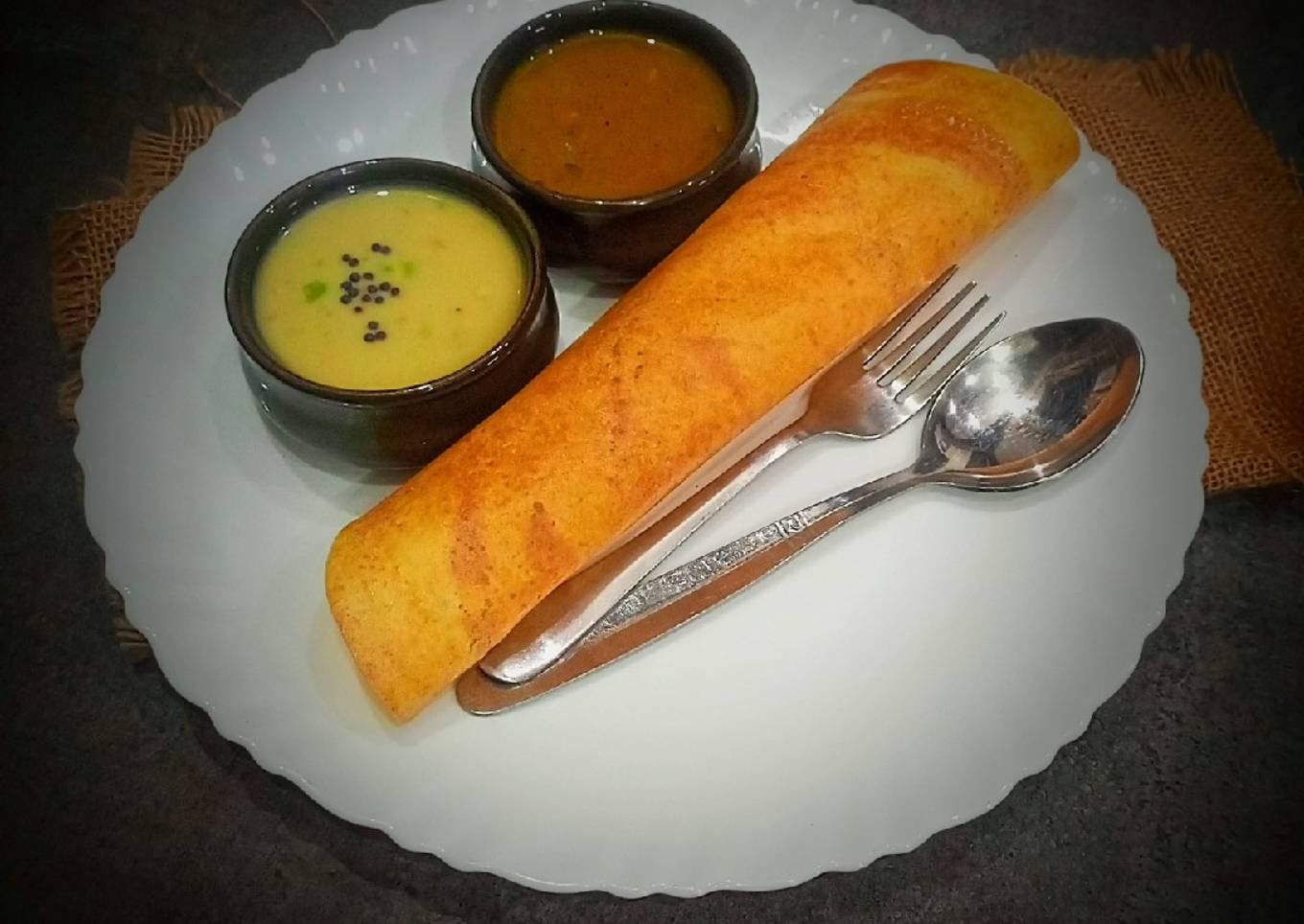 Leftover rice dosa