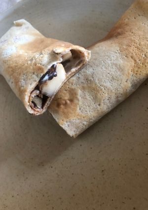 Une photo de Crêpes légères poire/chocolat