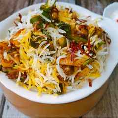 A picture of Hyderabadi Dum Biryani.