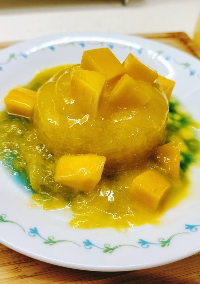芒果綠茶凍 的食譜成品照片