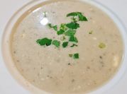 A picture of button mushroom soup