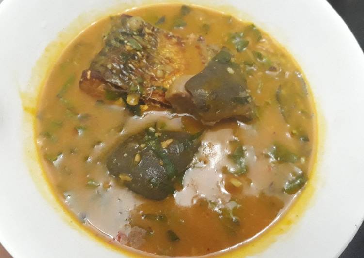 Steps to Prepare Quick Oha soup with goat meat