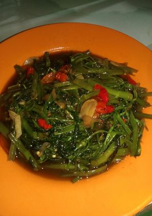 Foto resep Cah Kangkung pedas