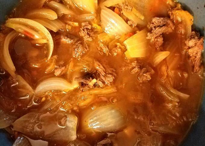 Simple Way to Make Homemade Slow cooker kimchi beef