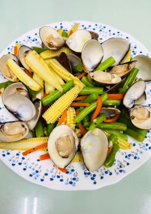 四季豆炒蛤蜊 的食譜成品照片